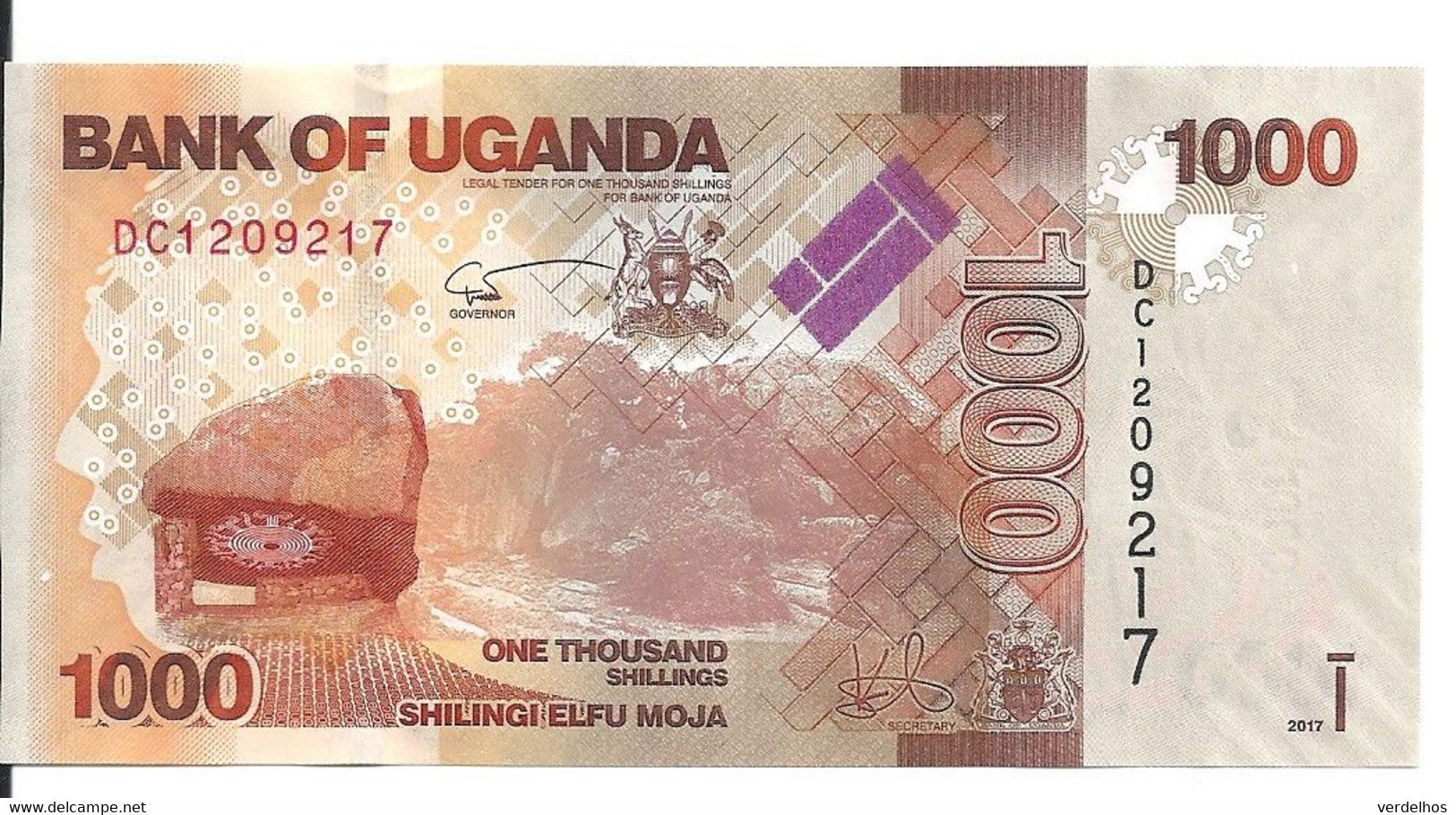 OUGANDA 1000 SHILLINGS 2017 UNC P 49 E - Ouganda