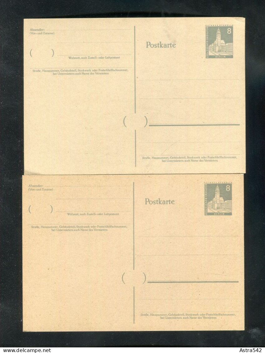 "BERLIN" 1957/1958, Postkarte Mi. P 35 2x ** (50016) - Cartes Postales - Neuves