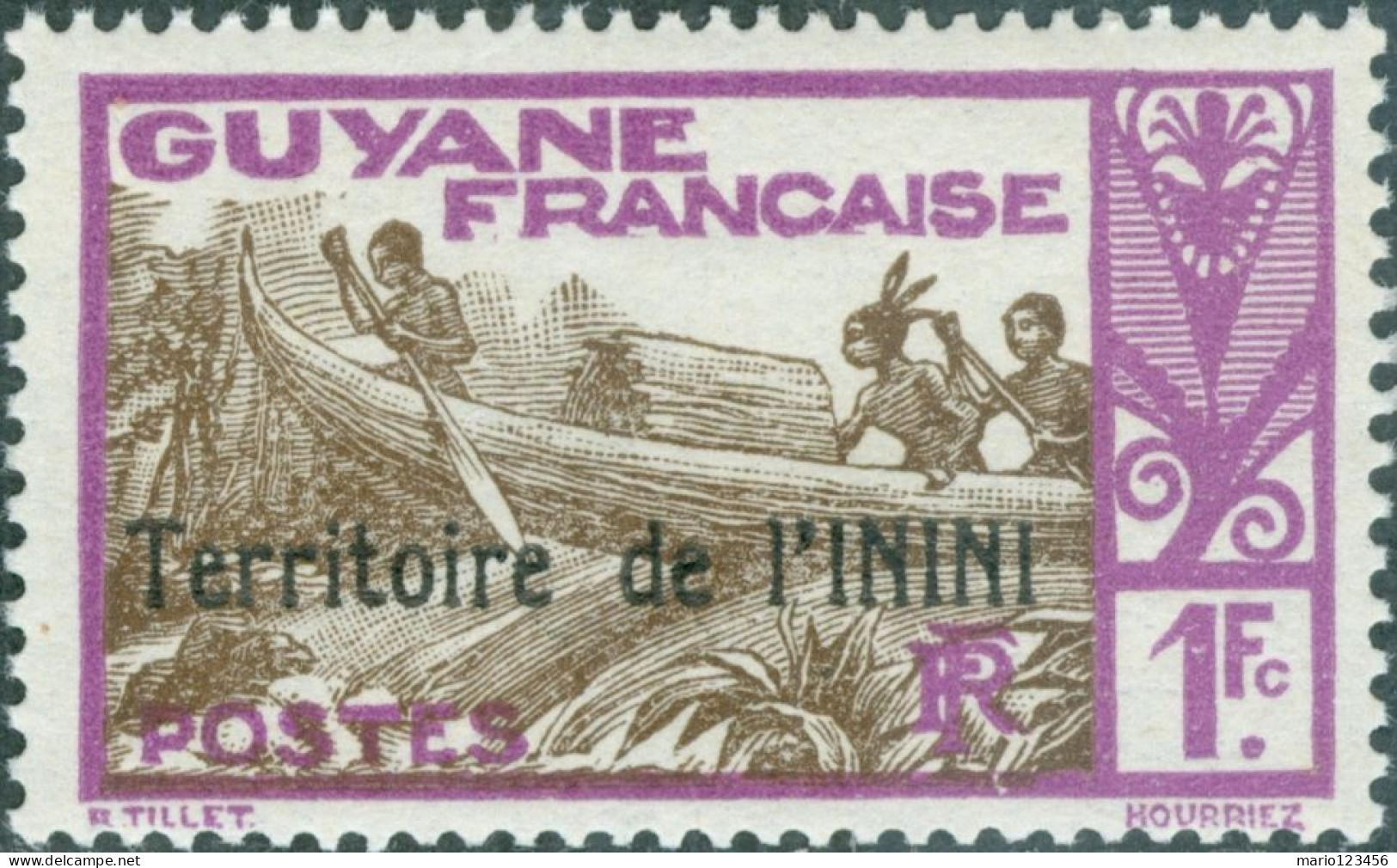 ININI, PAESAGGI, LANDSCAPE, 1932, FRANCOBOLLI NUOVI (MLH*) Mi:FR-INI 13, Scott:FR-INI 24, Yt:FR-INI 18 - Unused Stamps