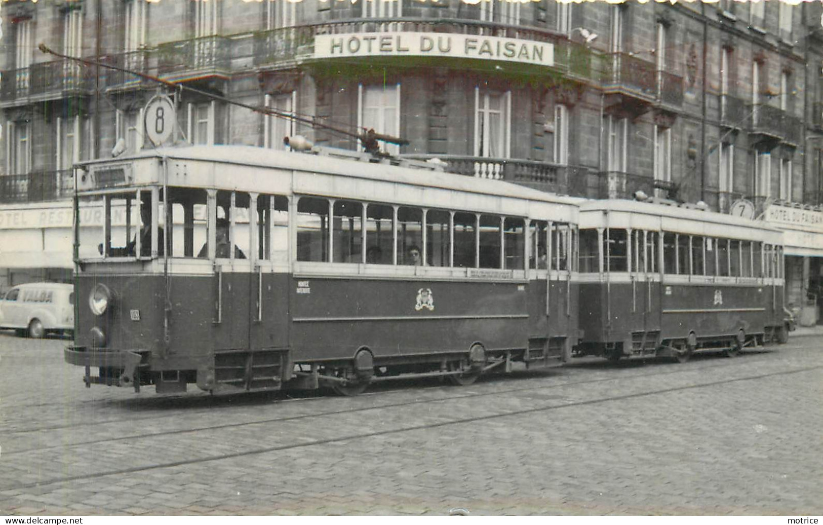 BORDEAUX - Hôtel Du Faisan, Gare Saint Jean, Tramways Ligne 8, Carte Photo En 1956. - Strassenbahnen