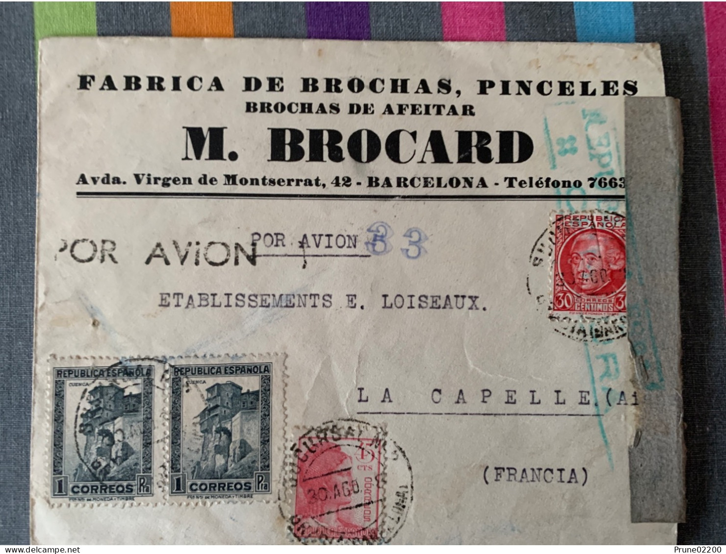 Enveloppe Commerciale 1938 - Spanje