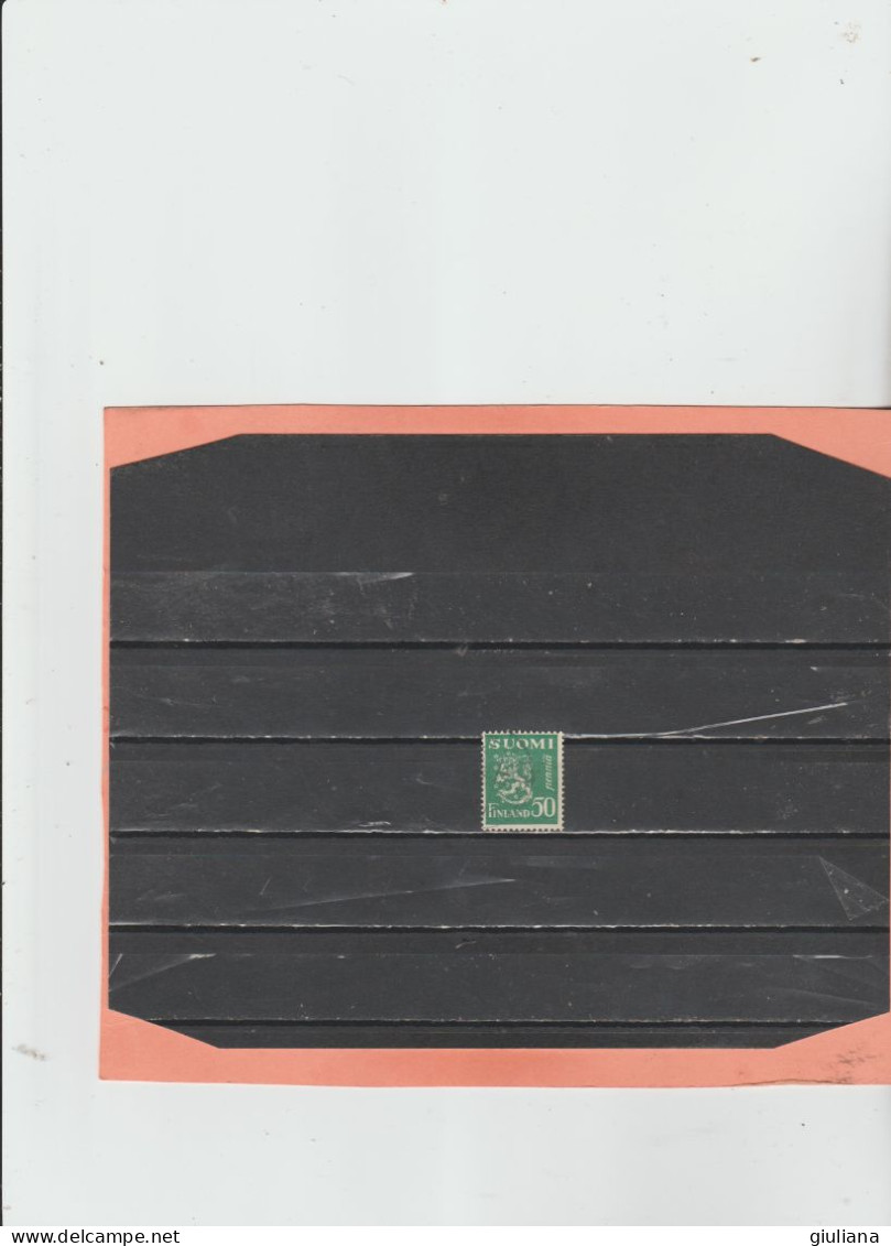 Finlandia 1930 - (UN) 146A Used   "Leone Rampante (nuovo Tipo Su Fondo Unito) E Soggetti Vari" - 50p Verde - Unused Stamps