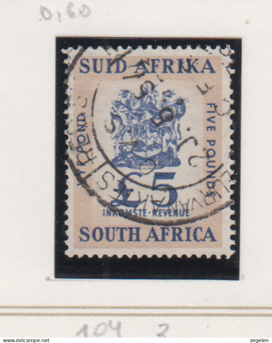 Zuid-Afrika Fiskale Zegel(revenue) Cat. J Barefoot: Revenue JAAR 1954 Nr 104 - Altri & Non Classificati