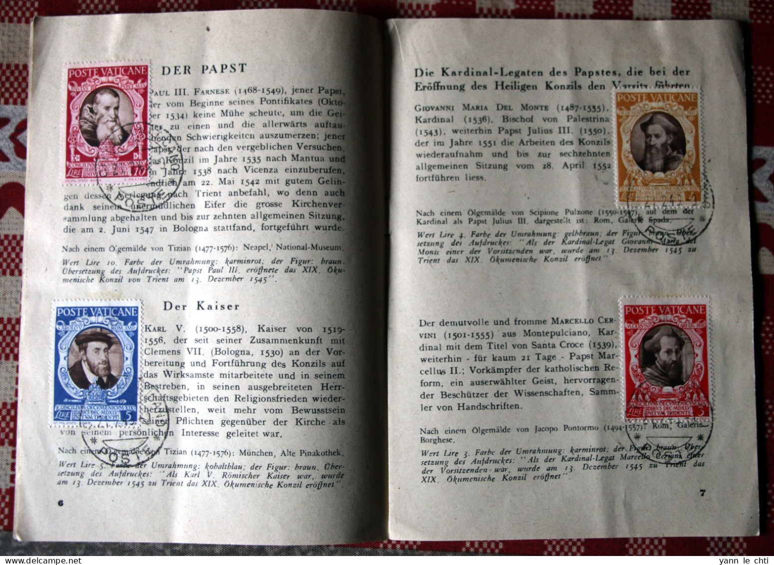 Book 1948 Vatican 14 Timbres Francobolli   Mi Nr 126 / 39  1946 Consile De Trente Heilingen Konzils Von Trient 1545 1945 - Briefe U. Dokumente