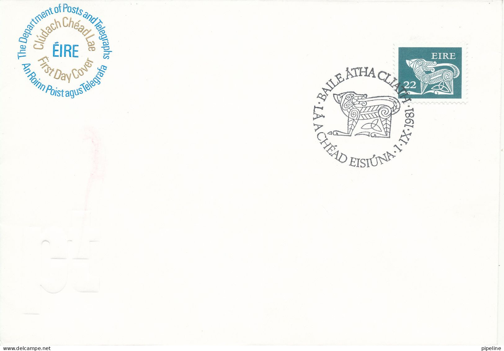 Ireland FDC 1-9-1981 Definitive Issue 22p - FDC