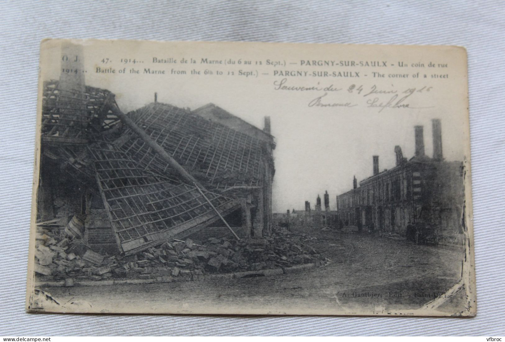 K727, Cpa 1916, Pargny Sur Saulx, Un Coin De Rue, Marne 51 - Pargny Sur Saulx