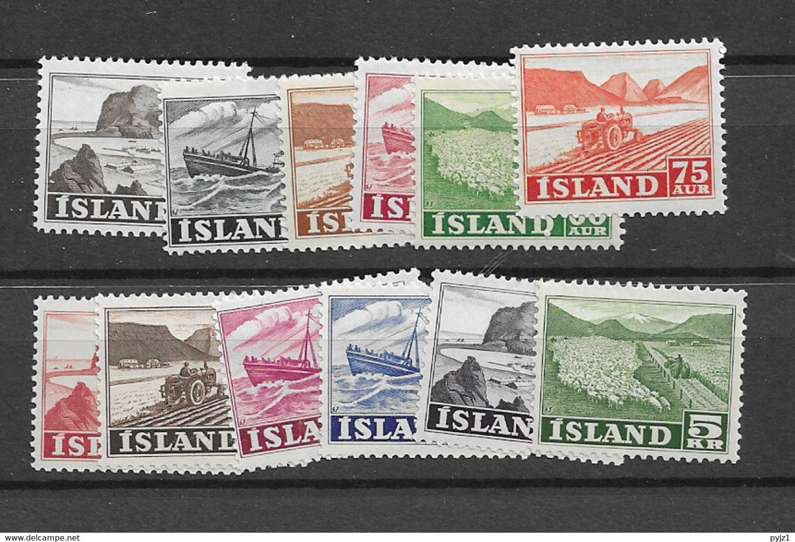 1950 MNH Iceland, Island, Mi 263-70, 275-6, 296-7 - Unused Stamps