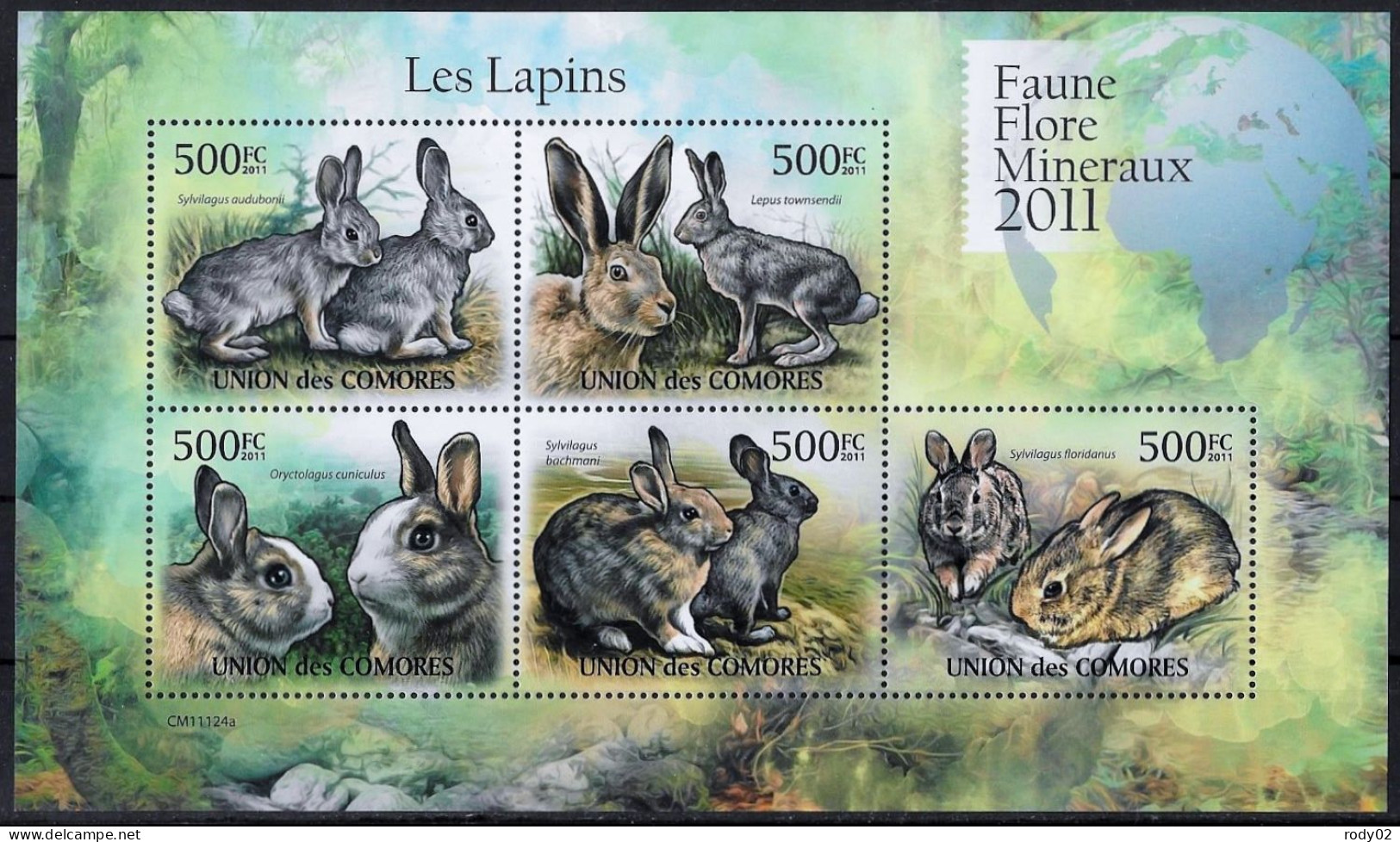 COMORES - LAPINS - N° 2240 A 2244 ET BF 316 - NEUF** MNH - Rabbits