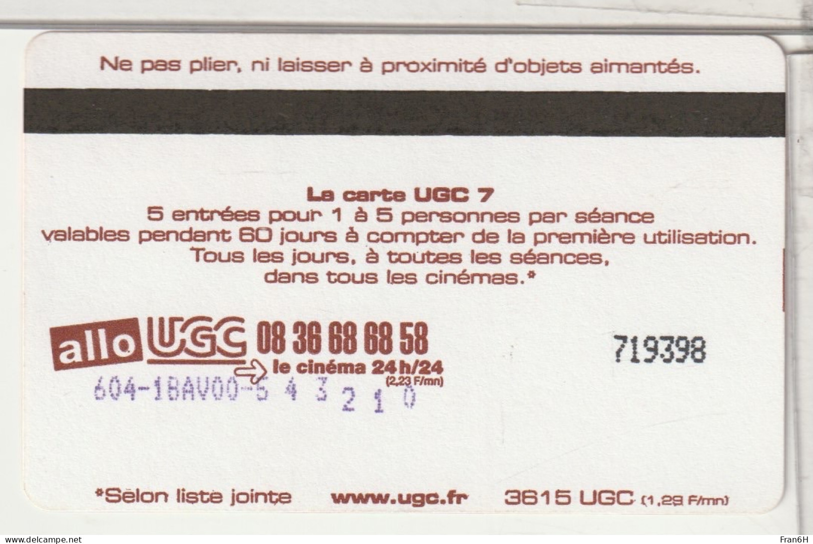 CINÉCARTE  - UGC 7 - Movie Cards