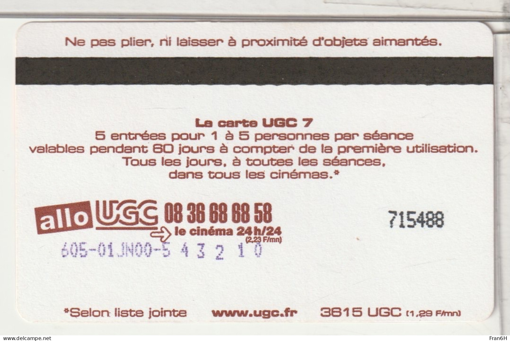 CINÉCARTE  - UGC 7 - Movie Cards