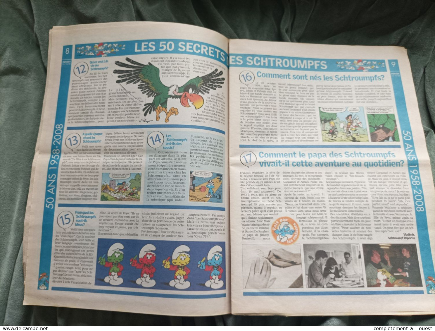 Les 50 Secrets Des Schtroumpfs Supplément Du Journal Nord Eclair 2008 50 Ans PEYO Spirou édition Originale Schtroumpf - Schtroumpfs, Les