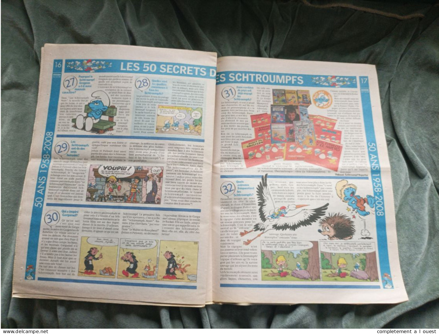 Les 50 secrets des Schtroumpfs Supplément du journal Nord Eclair 2008 50 ans PEYO Spirou édition originale Schtroumpf