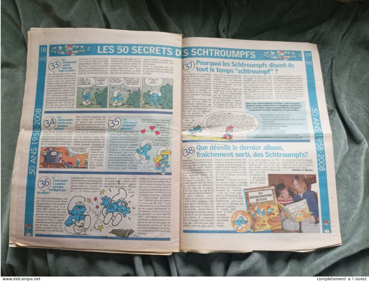 Les 50 secrets des Schtroumpfs Supplément du journal Nord Eclair 2008 50 ans PEYO Spirou édition originale Schtroumpf