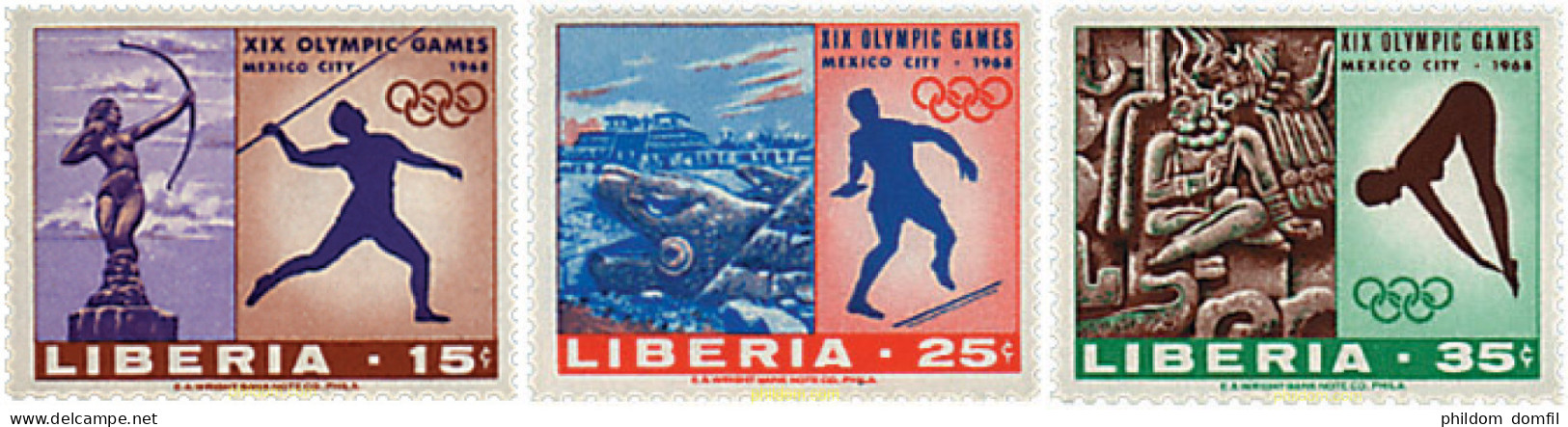 71079 MNH LIBERIA 1968 19 JUEGOS OLIMPICOS VERANO MEXICO 1968 - Liberia