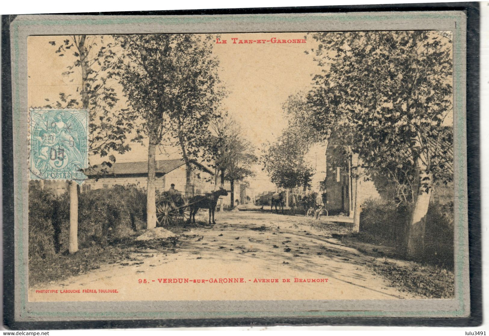 CPA (82) VERDUN-sur-GARONNE - Aspect De L'entrée Du Bourg Par L'avenue De Beaumont En 1905 - Verdun Sur Garonne