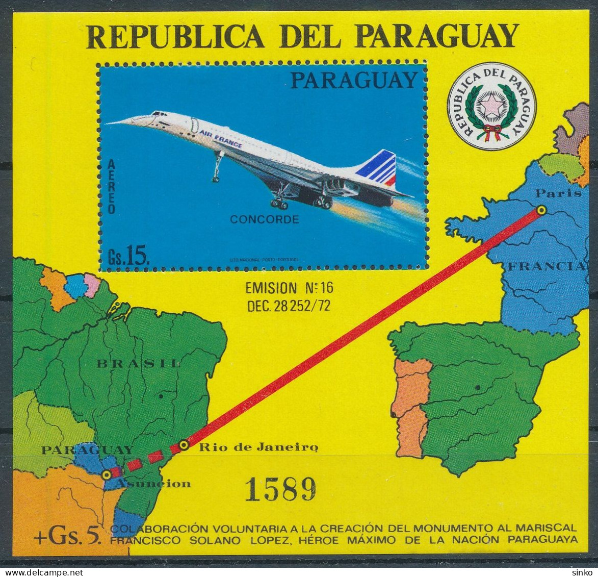 1975. Paraguay - Transport - Altri (Aria)
