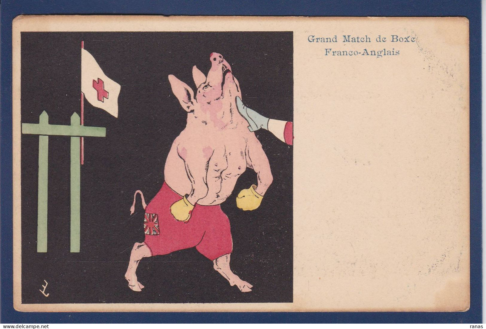 CPA Cochon Pig Position Humaine Satirique Espinasse Non Circulée - Schweine