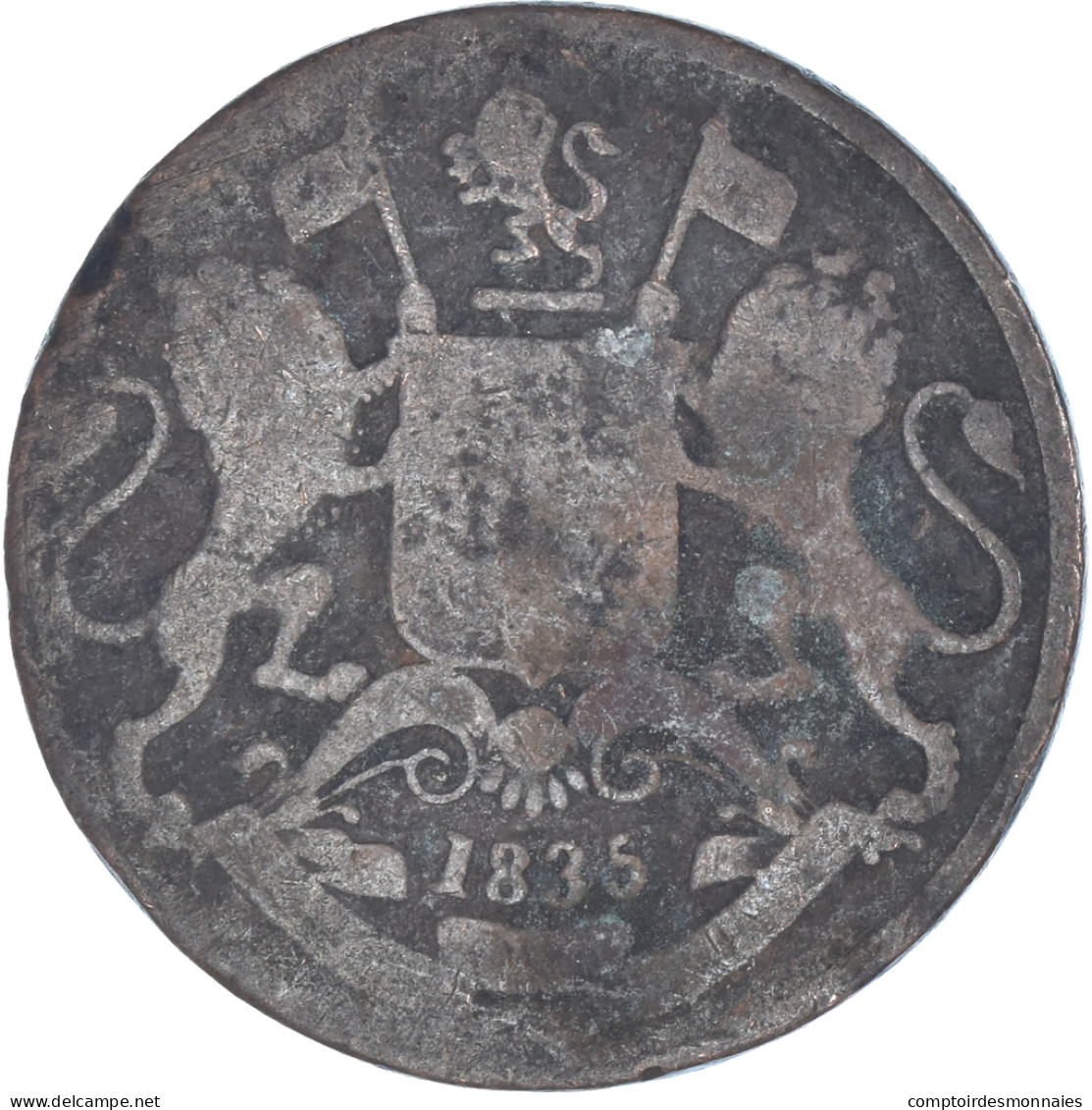 Monnaie, Inde, 1/4 Anna, 1835 - Inde