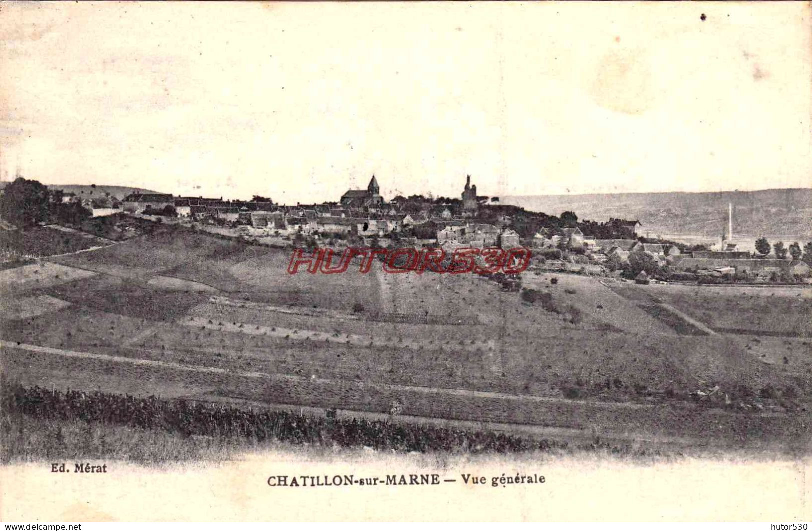 CPA CHATILLON SUR MARNE - VUE GENERALE - Châtillon-sur-Marne