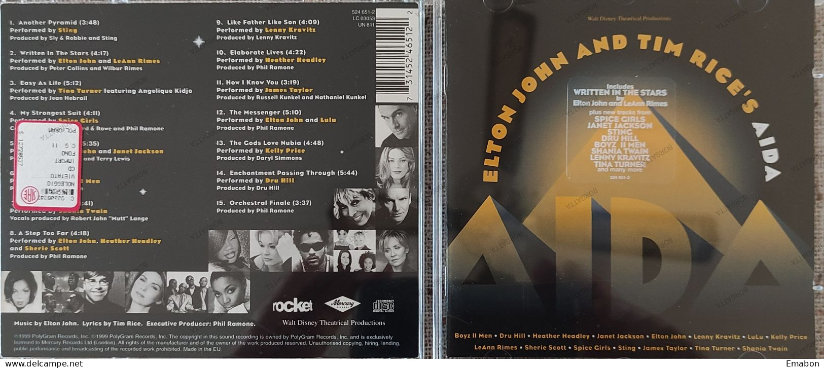 BORGATTA - FILM MUSIC  - Cd  ELTON JOHN AND TIM RICE'S - AIDA - POLYGRAM 1999 - USATO In Buono Stato - Soundtracks, Film Music
