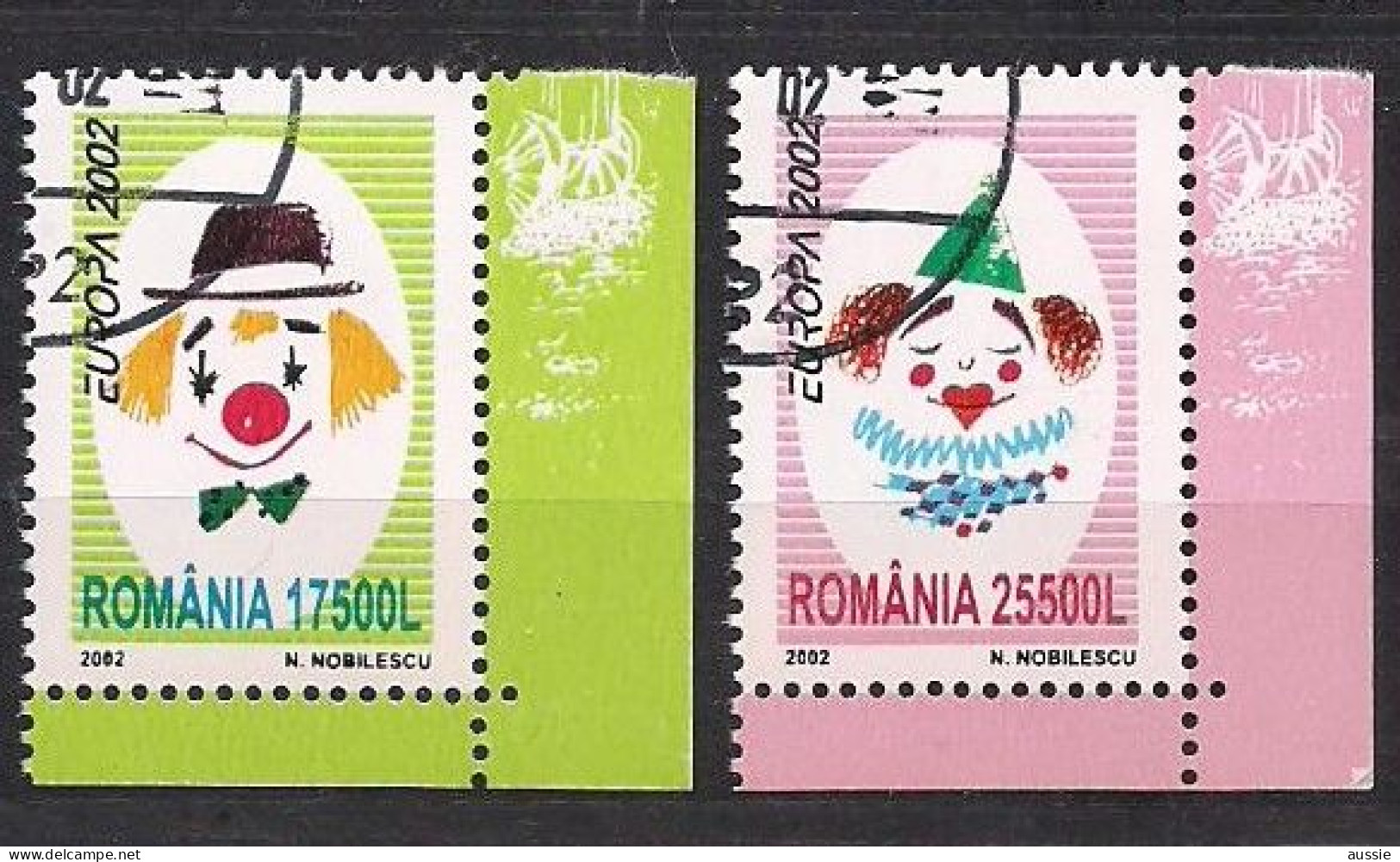 Cept 2002 Roumanie Romania  Yvertn° 4754-55 (°) Oblitéré Used   Cirque Circus Clowns - 2002