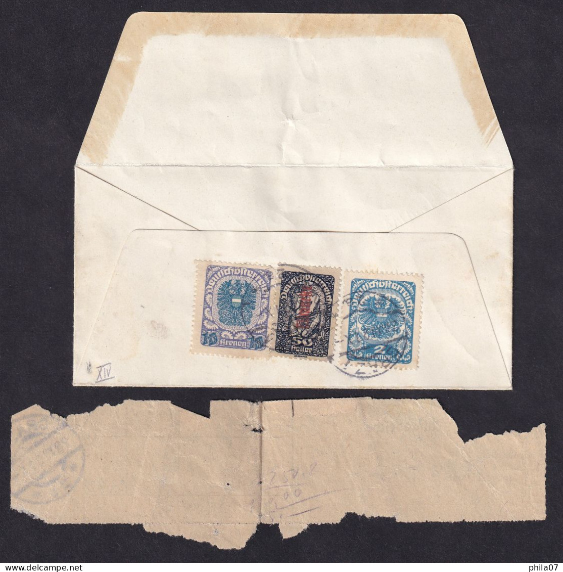 AUSTRIA - Letter Sent By Registered Mail Loco Graz 28.12.1921. Franking On The Back Of Letter With Three Stamps / 3 Scan - Covers & Documents
