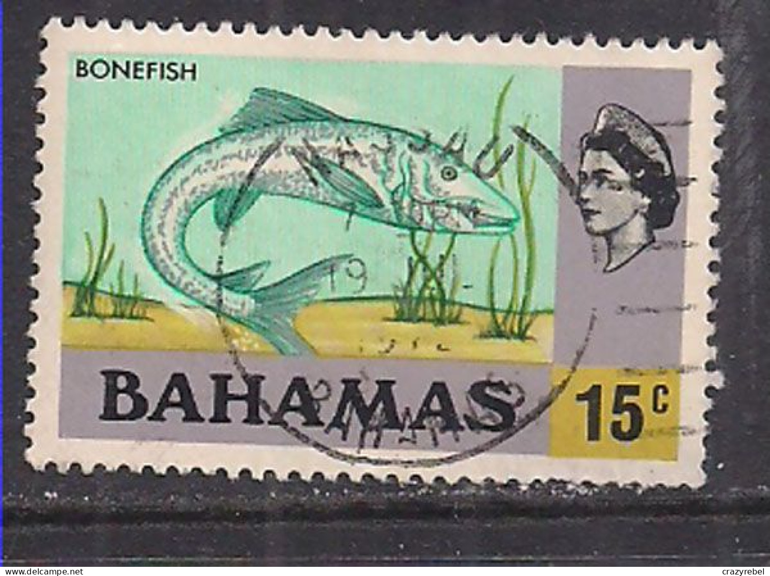 Bahamas 1971 QE2 15cents Fish SG 370 Used ( H222 ) - 1963-1973 Ministerial Government