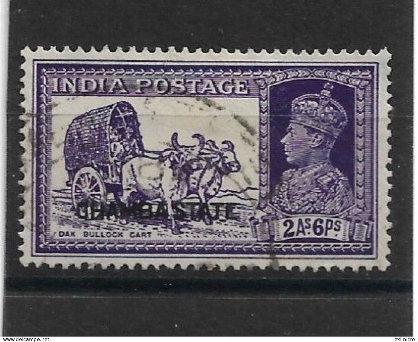 INDIA - CHAMBA 1938 2a 6p SG 87 FINE USED Cat £60 - Chamba