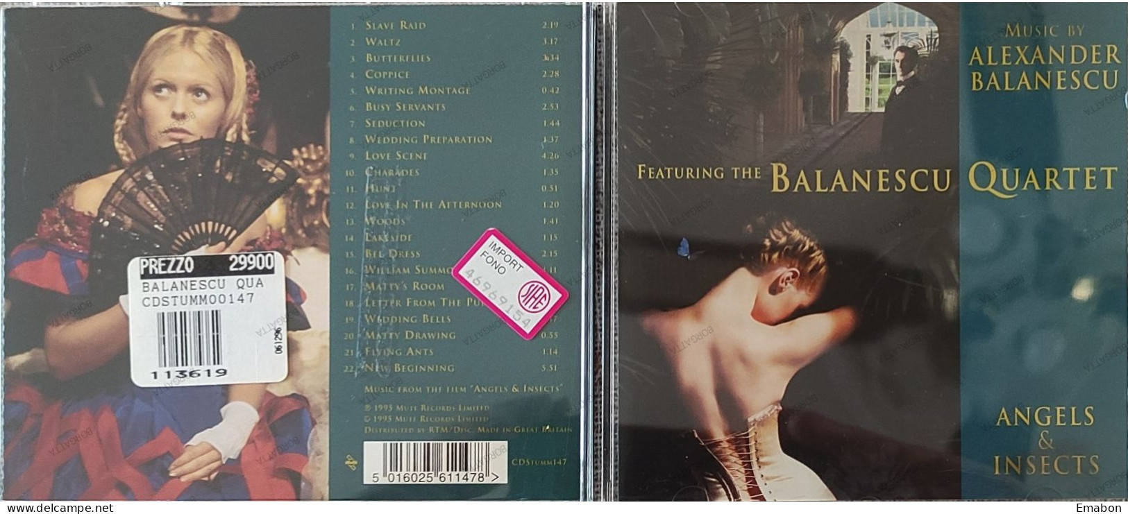 BORGATTA - FILM MUSIC  - Cd BALANESCU QUARTET - ANGELS & INSECTS - MUTE RECORDS 1995 - USATO In Buono Stato - Soundtracks, Film Music