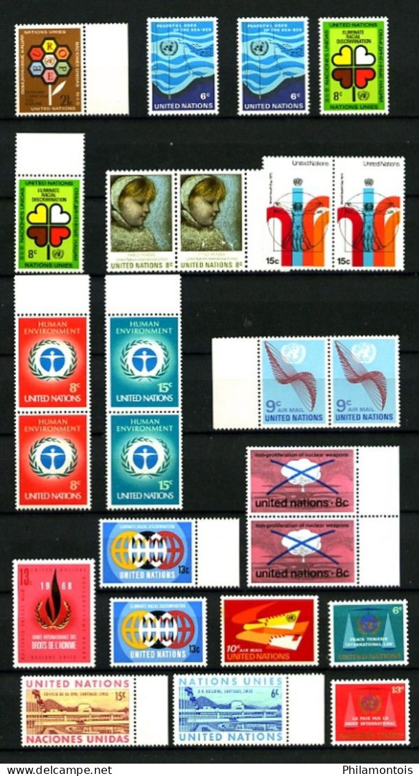 O.N.U. (New-York) - Lot De Timbres - Des Doubles - Neufs N** - Légères Adhérences Verso De Quelques Timbres - Unused Stamps