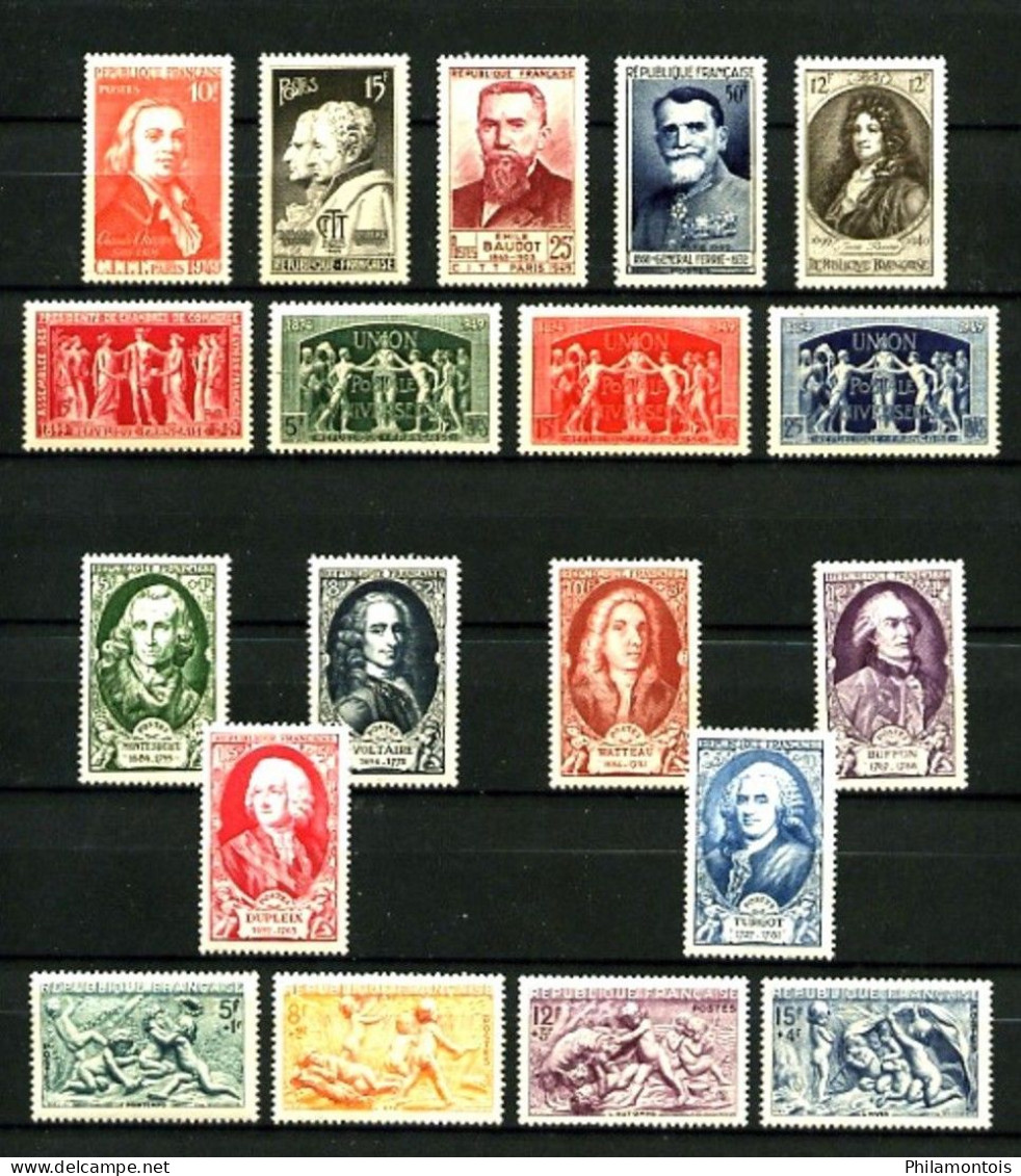 FRANCE - Année Complète 1949 - 42 Timbres Selon Composition Yvert - Neufs N** - Très Beaux - 1940-1949