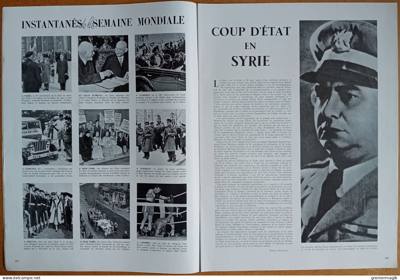 France Illustration N°182 09/04/1949 Pacte De L'Atlantique Nord/Syrie/Sao-Paulo Brésil/Egypte/Van Dongen/Mode Dior Ricci - Algemene Informatie