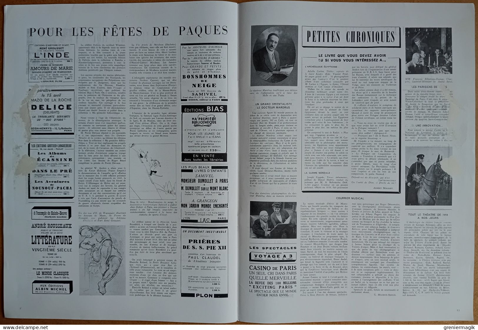 France Illustration N°182 09/04/1949 Pacte de l'Atlantique Nord/Syrie/Sao-Paulo Brésil/Egypte/Van Dongen/Mode Dior Ricci