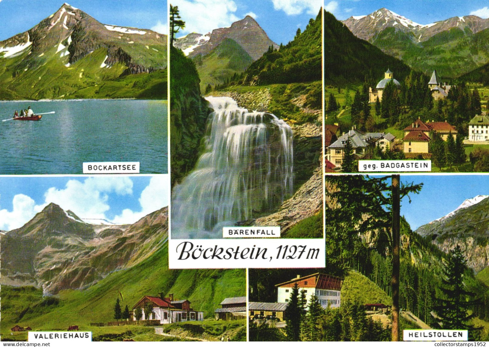 BOCKSTEIN, SALZBURG, MULTIPLE VIEWS, ARCHITECTURE, MOUNTAIN, BOAT, WATERFALL, AUSTRIA, POSTCARD - Böckstein