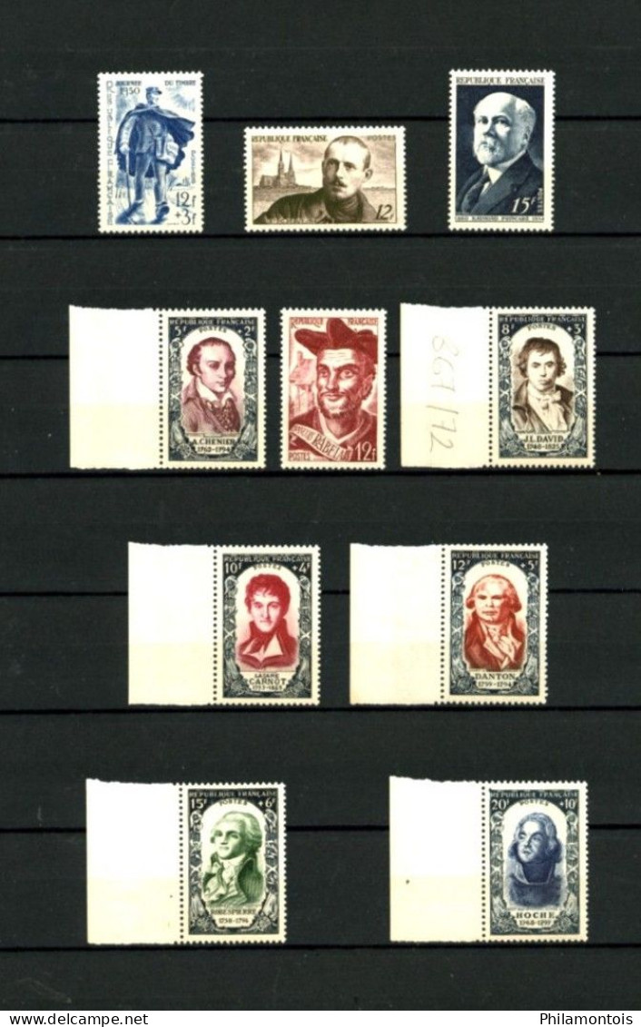 FRANCE - Années Complètes 1950 à 1953 - N° 863 à 967 - Neufs N** - Cote : 580 Euros - Très Beaux - 1950-1959