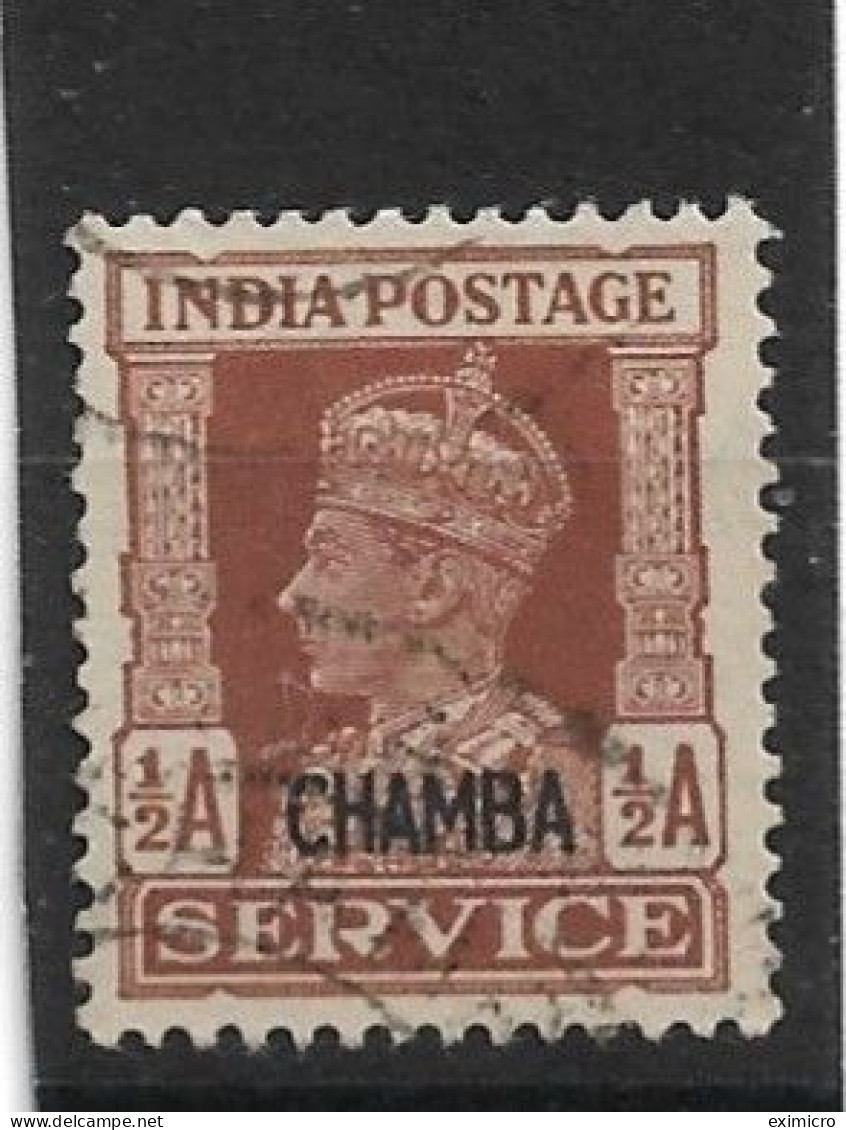 INDIA - CHAMBA 1940 - 1943 ½a OFFICIAL SG O73 FINE USED Cat £6 - Chamba