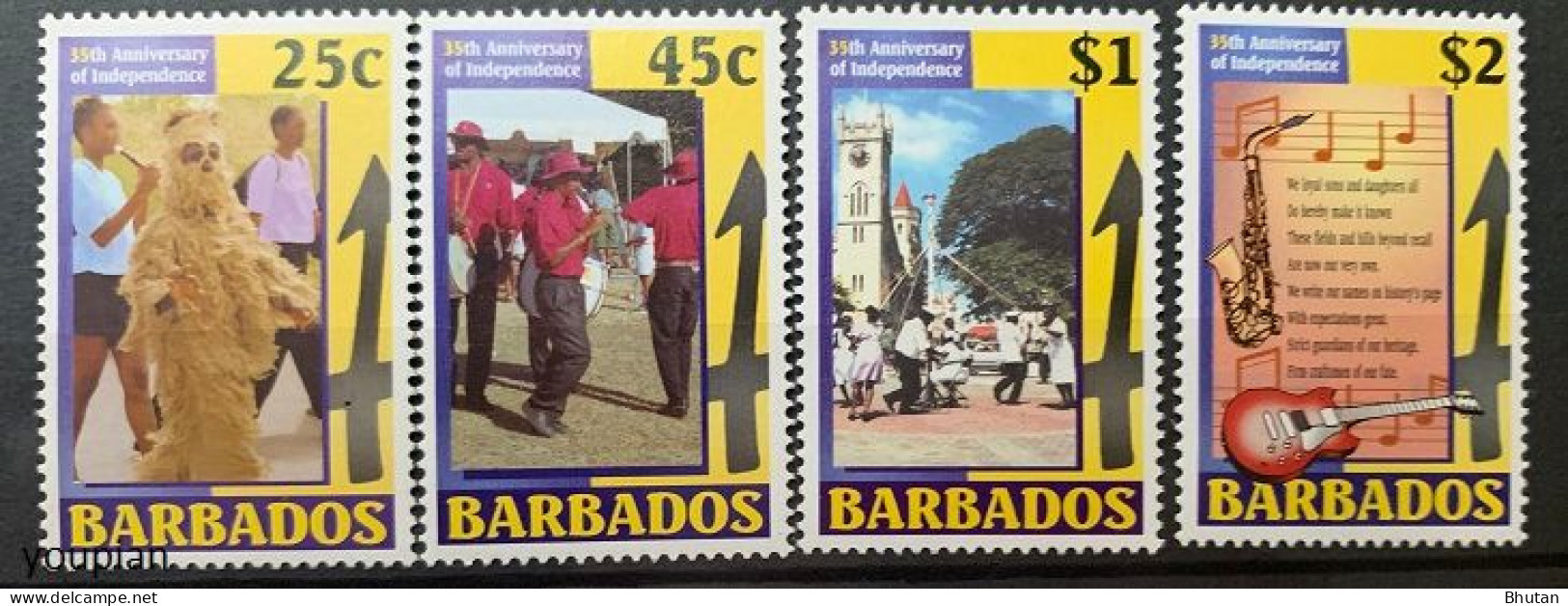 Barbados 2001, 35th Anniversary Of Independence, MNH Stamps Set - Barbados (1966-...)