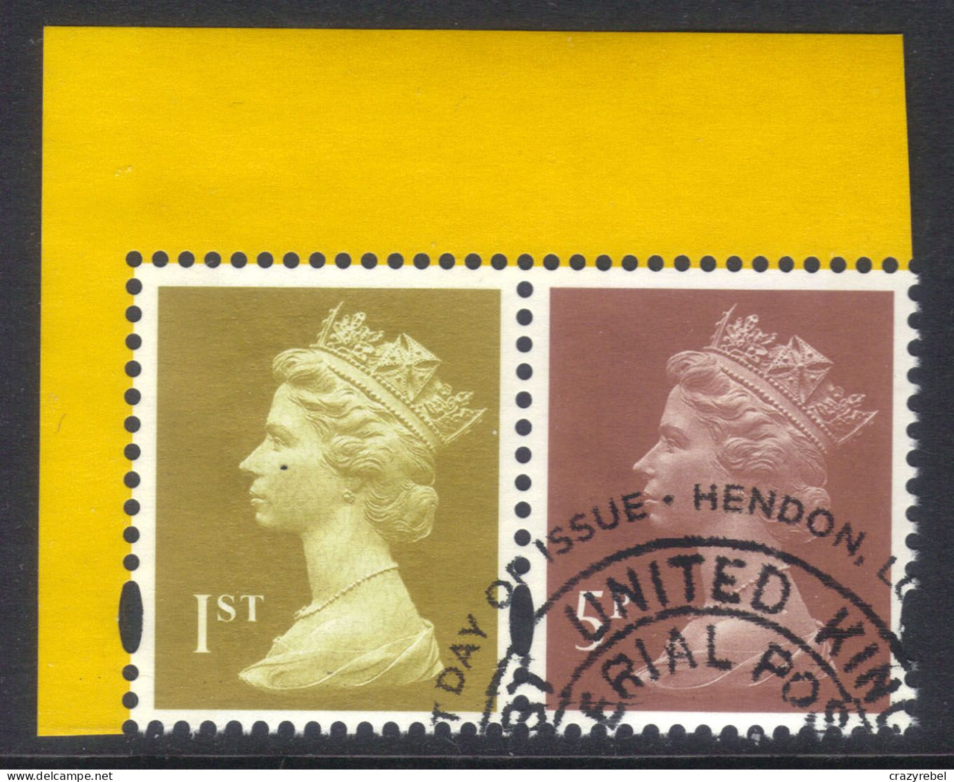 GB 2011 QE2 1st Gold Machin & 5p Used SG U3155 Ex DY2 Aerial Post MPIL (E1067 ) - Machins