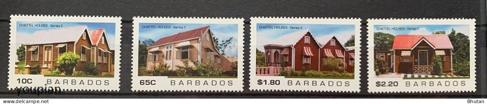 Barbados 2019, Architecture Stamps Chattel Houses, MNH Stamps Set - Barbados (1966-...)