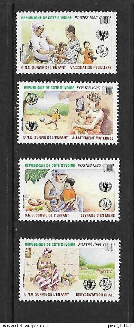 COTE D'IVOIRE 1985 CAMPAGNE POUR LA SURVIE DE L'ENFANT  YVERT N°729/732   NEUF MNH** - UNICEF