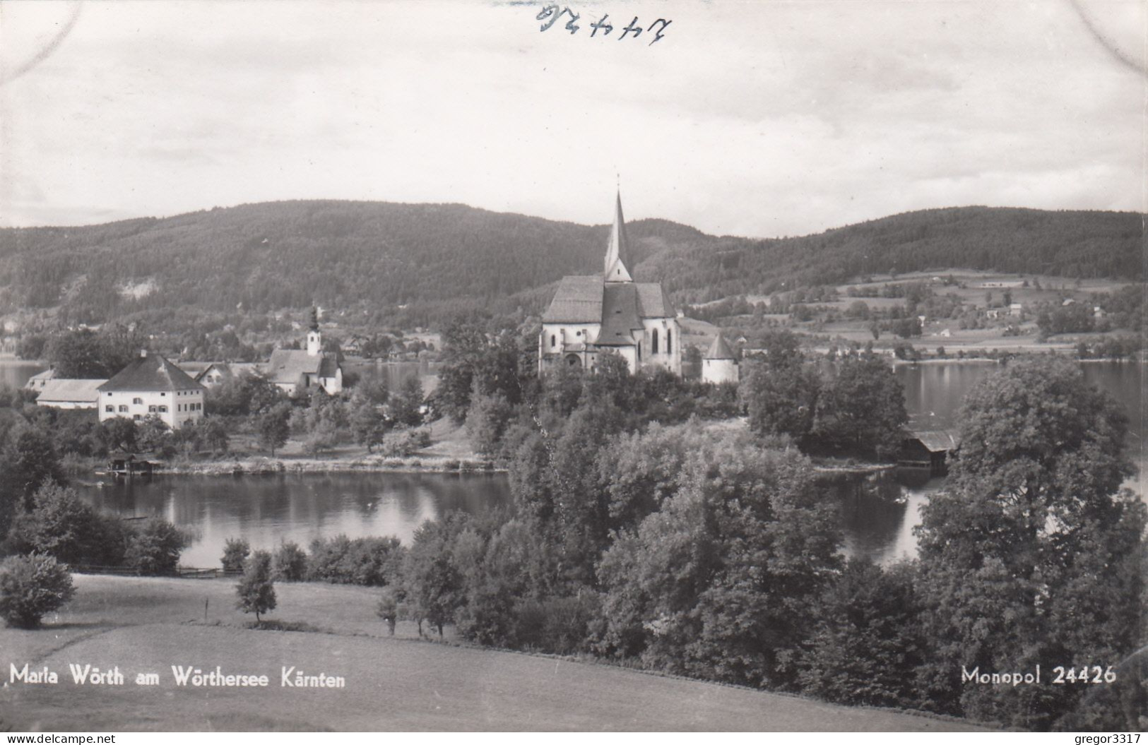 E3801) MARIA WÖRTH Am WÖRTHERSEE - Kärnten S/W FOTO AK über Wiese Auf Häuser U. Kirche Gesehen ALT - Maria Wörth