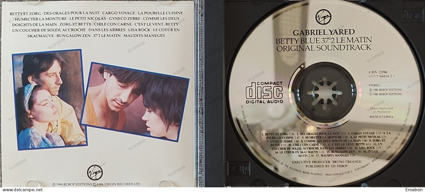 BORGATTA - FILM MUSIC  - Cd GABRIEL YARED - BETTY BLUE 37°2 LE MATIN - VIRGIN 1986 - USATO In Buono Stato - Soundtracks, Film Music
