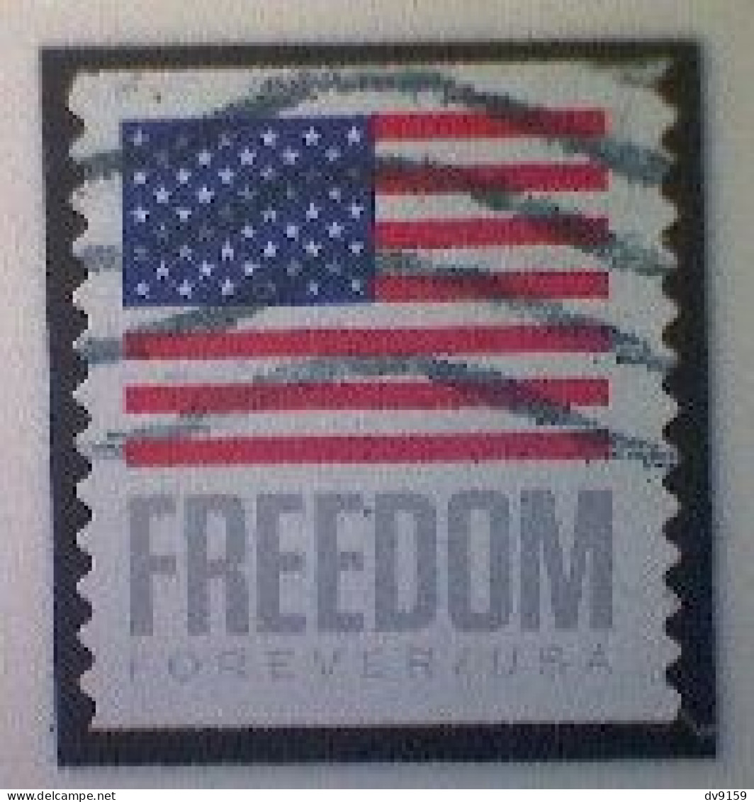 United States, Scott #5789a, Used(o), 2023 Coil, Freedom Flag, (63¢), Gray, Blue, And Red - Used Stamps