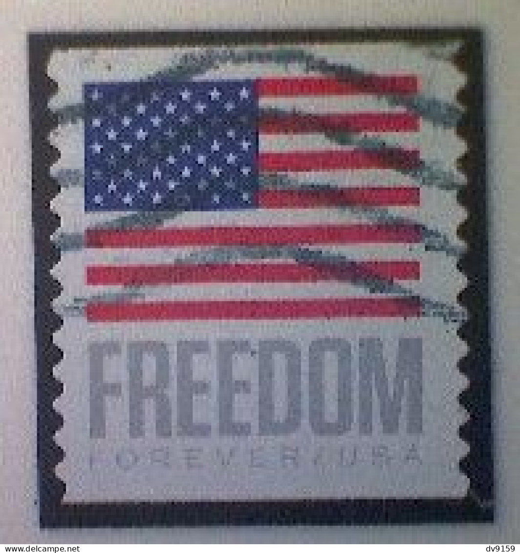 United States, Scott #5789a, Used(o), 2023 Coil, Freedom Flag, (63¢), Gray, Blue, And Red - Usados