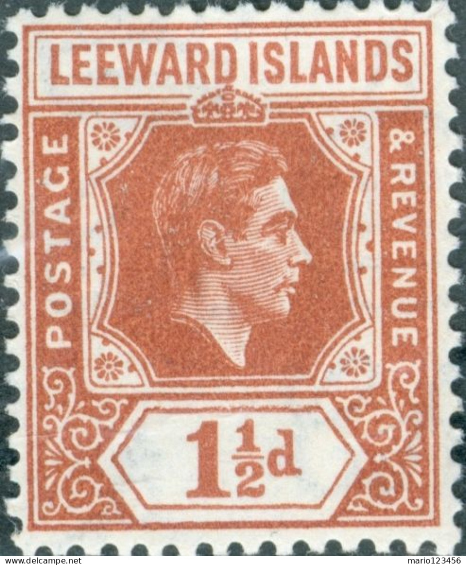 ISOLE LEEWARD, ISOLE SOTTOVENTO, RE GIORGIO VI, 1938, FRANCOBOLLI NUOVI (MNH**) Scott:GB-LW 106, Yt:GB-LW 92 - Leeward  Islands