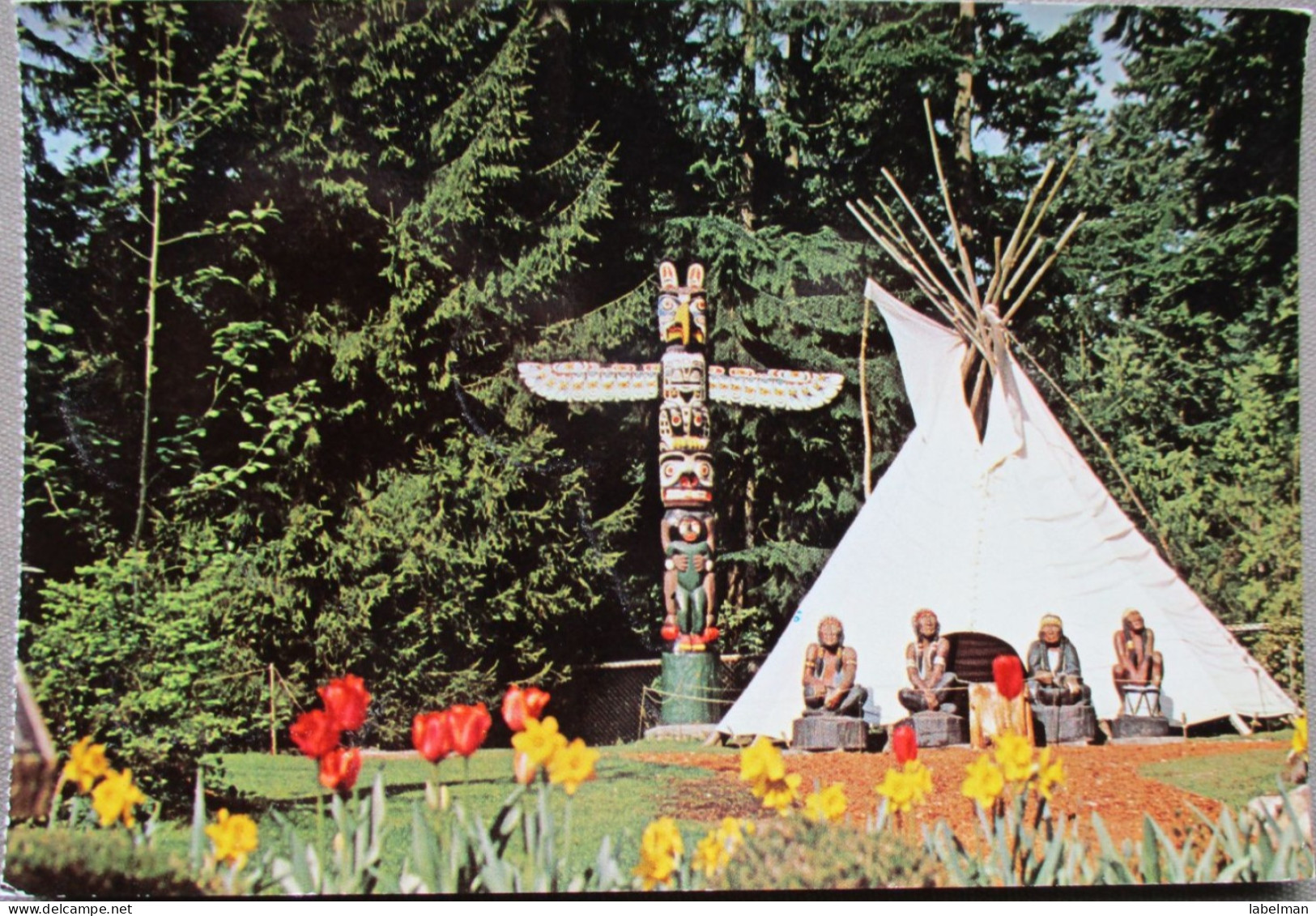 CANADA BRITISH COLUMBIA VANCOUVER CAPILANO INDIAN STATUES POSTKARTE ANSICHTSKARTE CARTOLINA POSTCARD CARTE POSTALE - Huntsville