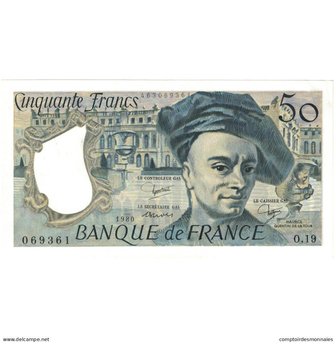 France, 50 Francs, Quentin De La Tour, 1980, O.19, NEUF, Fayette:F67.17, KM:152e - 50 F 1976-1992 ''quentin De La Tour''