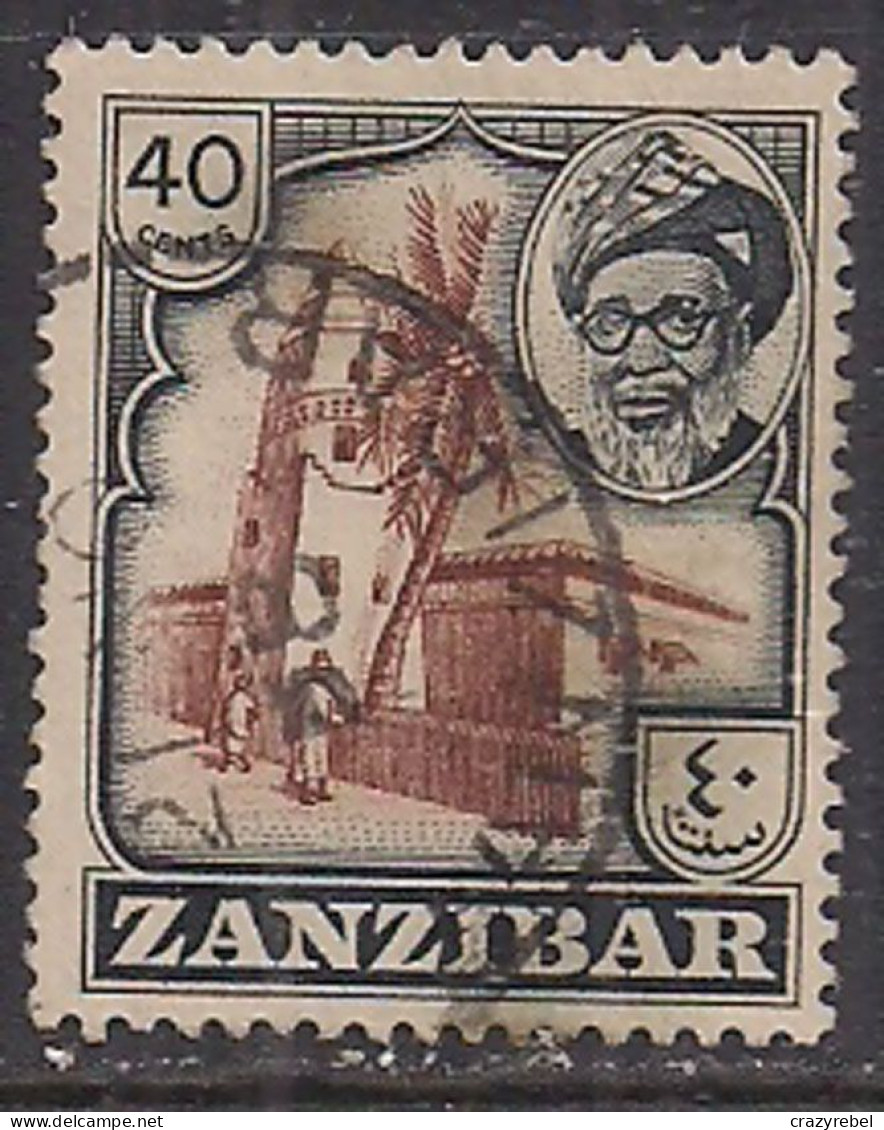 Zanzibar 1957 QE2 40cents Blue Used SG 365 ( H156 ) - Zanzibar (...-1963)