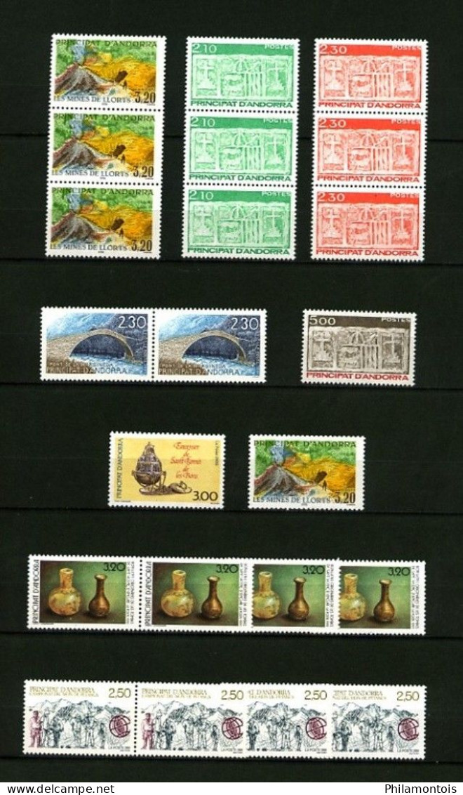 ANDORRE - Lot de timbres Neufs et Oblit. - Entre 1944 et 1993 - Des multiples - Cote environ 300 Eur. - Très beaux