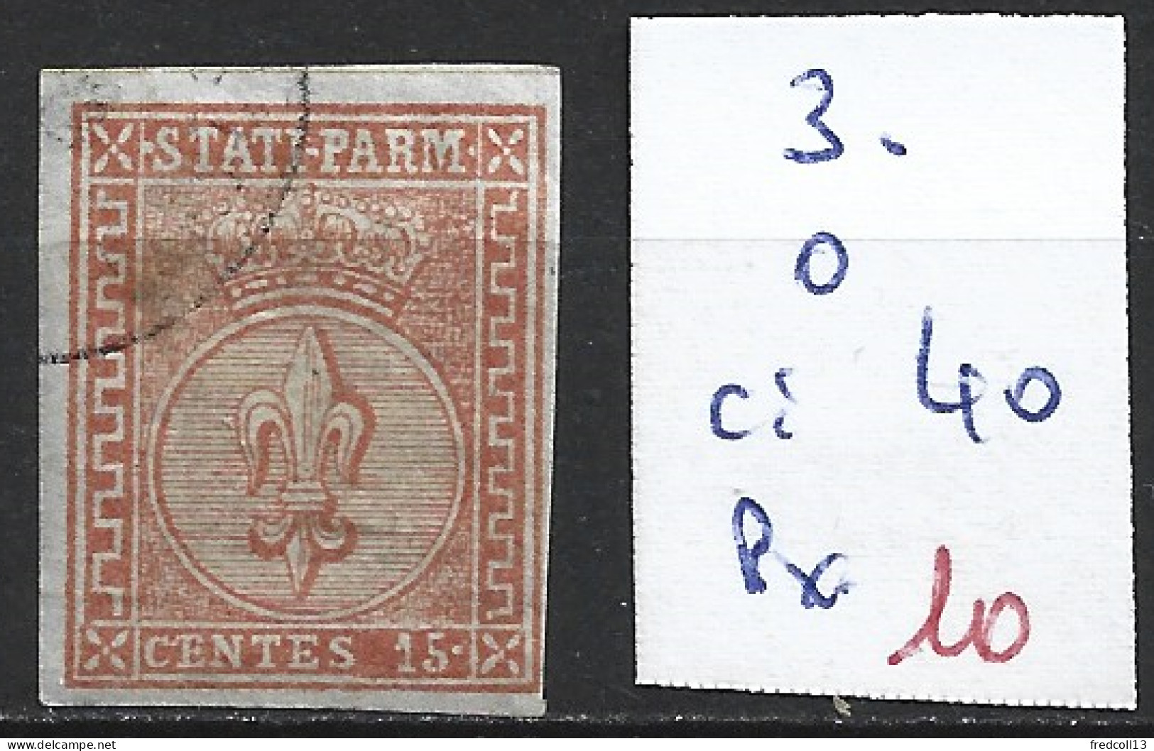 ITALIE PARME 3 Oblitéré Côte 40 € - Parma